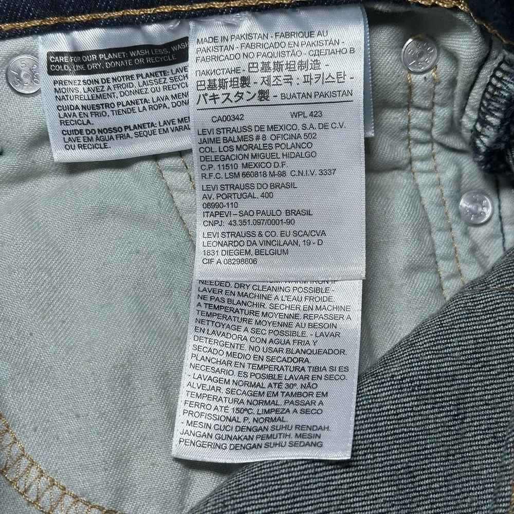 Levi's 511 Slim Fit Jeans Men's 29x32 Dark Wash Distressed Denim Stretch Casual
